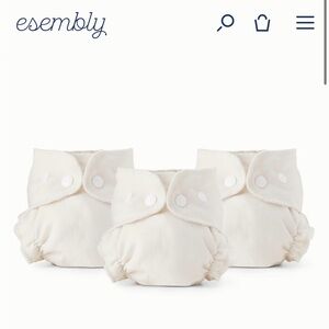 18 Size 2 Esembly Reusable Diapers - 6 Diaper Covers - Laundry Accessories